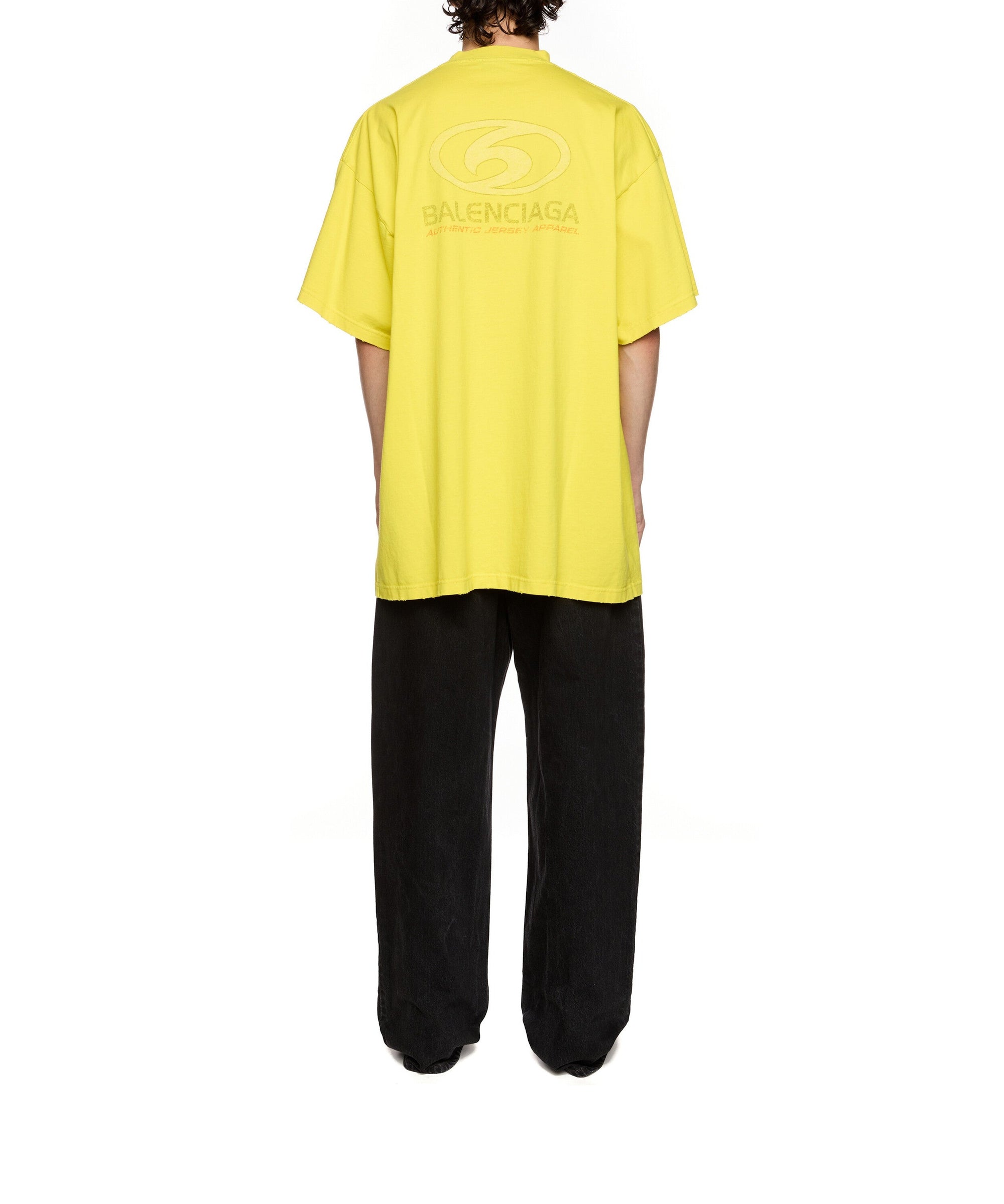 Surfer Oversized T-Shirt - Yellow & White
