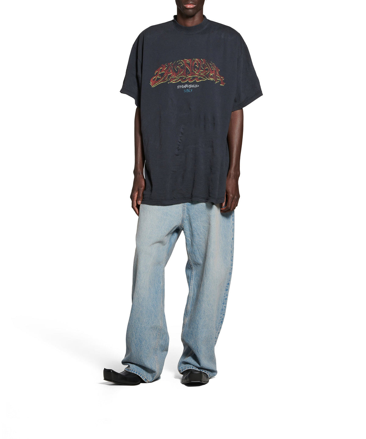 Offshore T-Shirt Oversized - Faded Black & Red