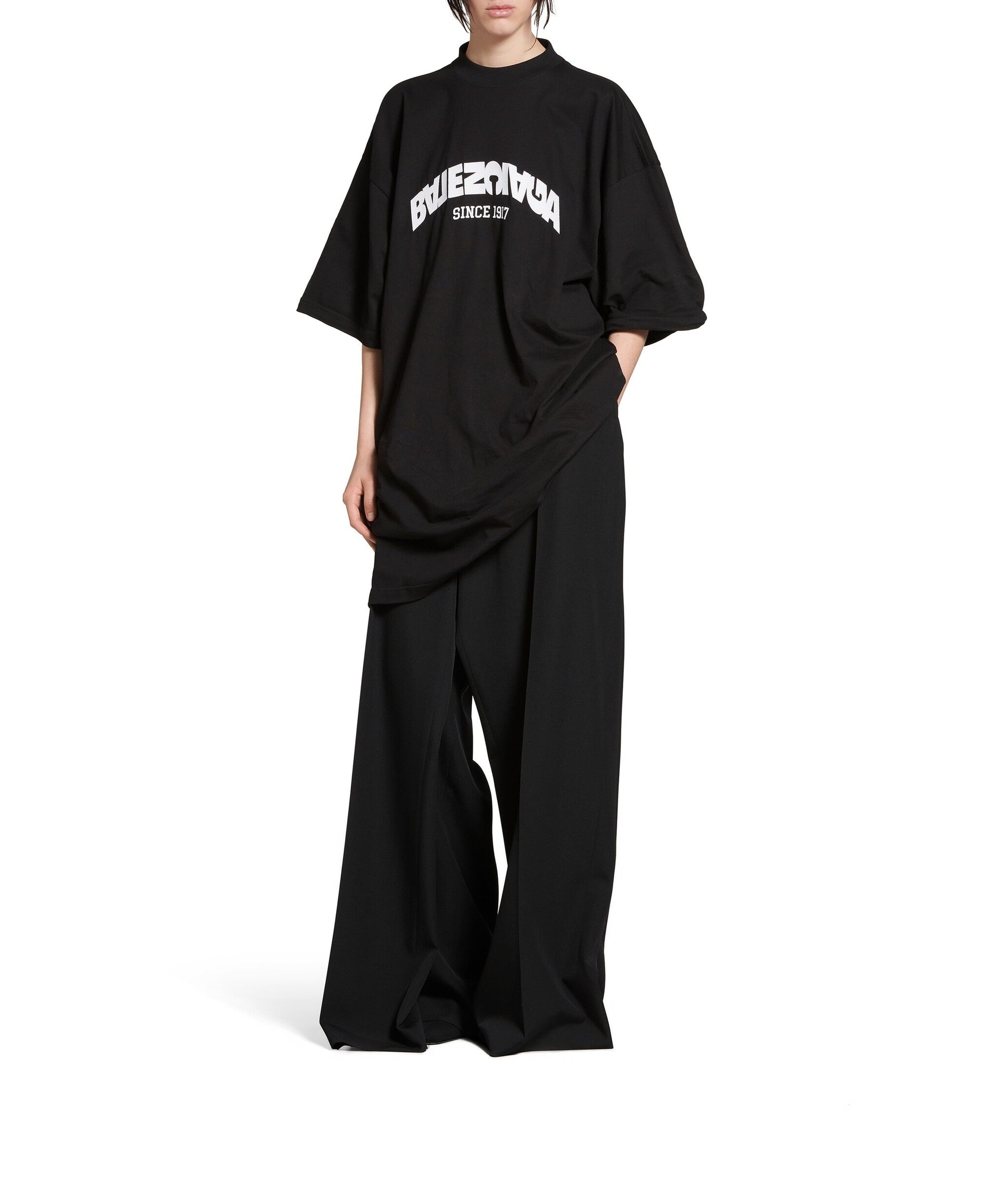 Back Flip T-Shirt Dress - Black & White
