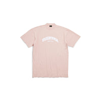 Back Flip T-Shirt Dress - Light Pink & White