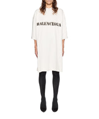 T-Shirt Dress - Off White & Black