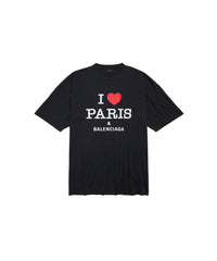 I Love Paris & Balenciaga T-Shirt Dress - Faded Washed Black