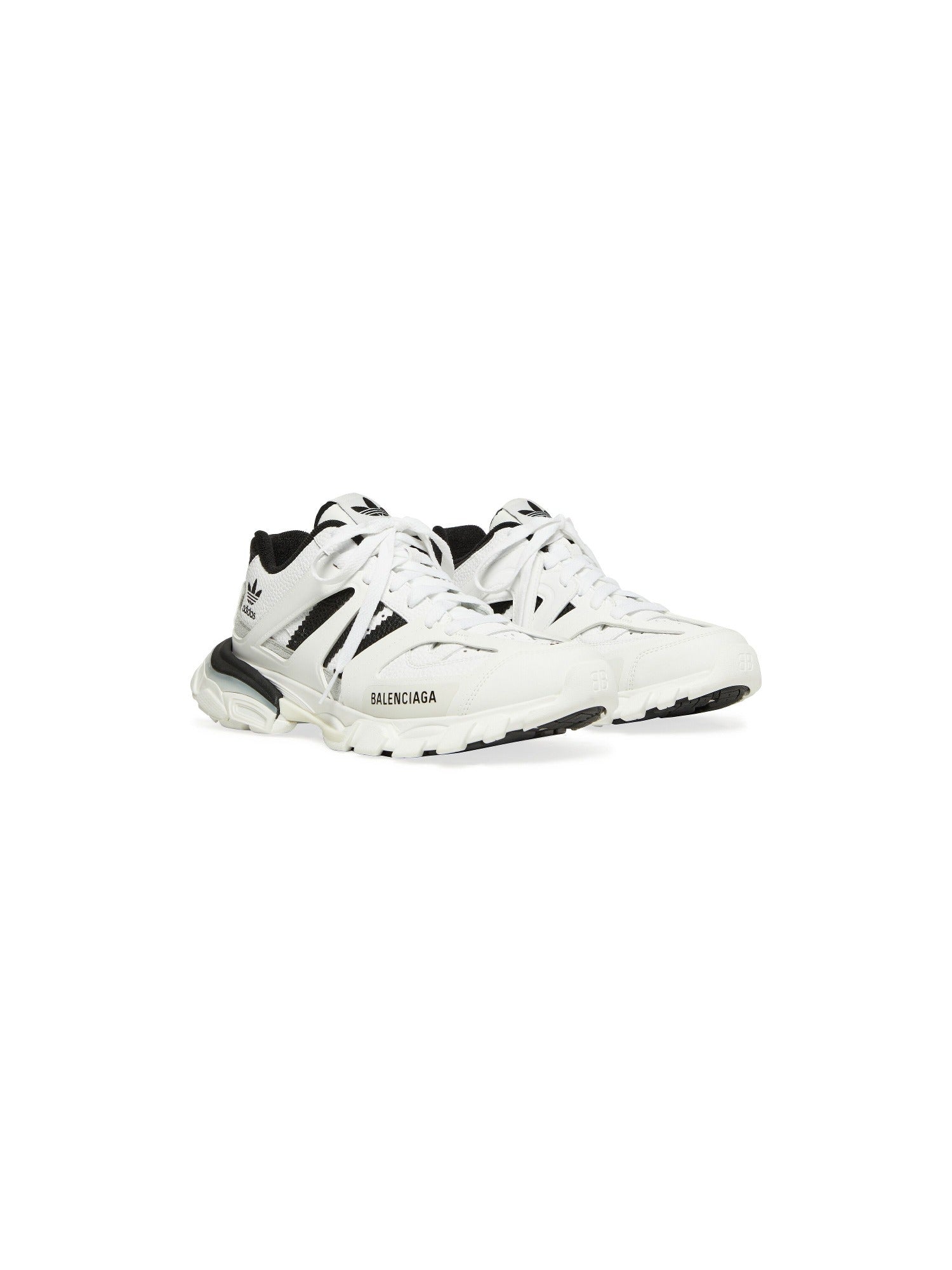 Balenciaga x Adidas Track Forum Low Top white & black Sneakers - White & Black