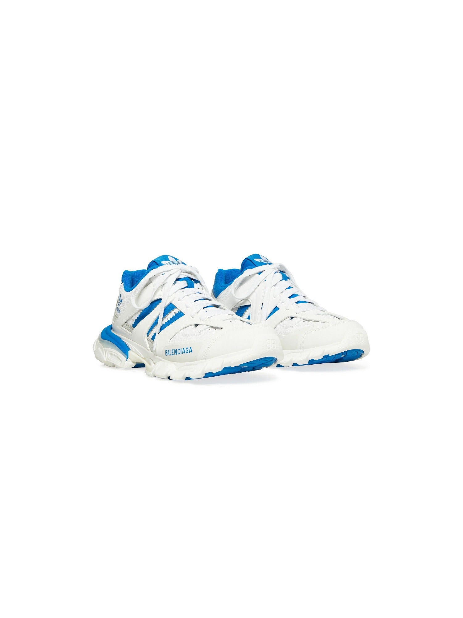 Balenciaga x Adidas Track Forum Low Top white & blue Sneakers - White & Blue