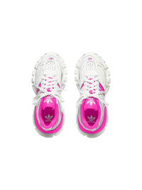 Balenciaga x Adidas Track Forum Low Top white & neon pink Sneakers - White & Neon Pink