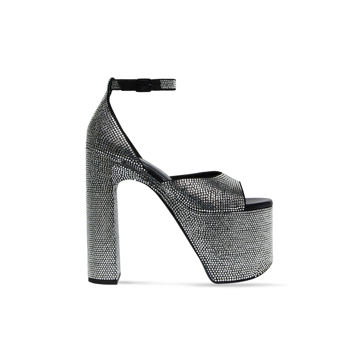 Camden 160 Sandals With Rhinestones - Black & Crystal
