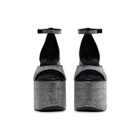 Camden 160 Sandals With Rhinestones - Black & Crystal