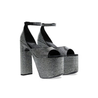 Camden 160 Sandals With Rhinestones - Black & Crystal