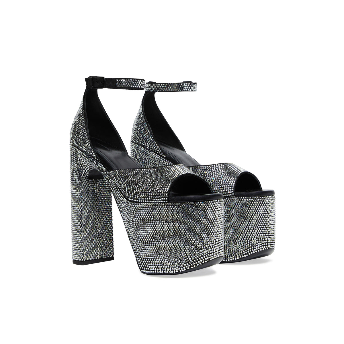 Camden 160 Sandals With Rhinestones - Black & Crystal