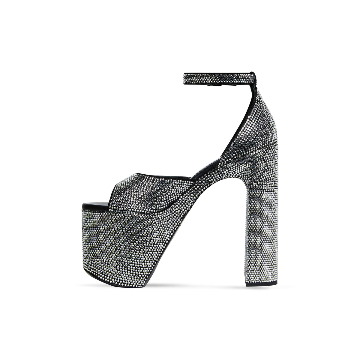 Camden 160 Sandals With Rhinestones - Black & Crystal