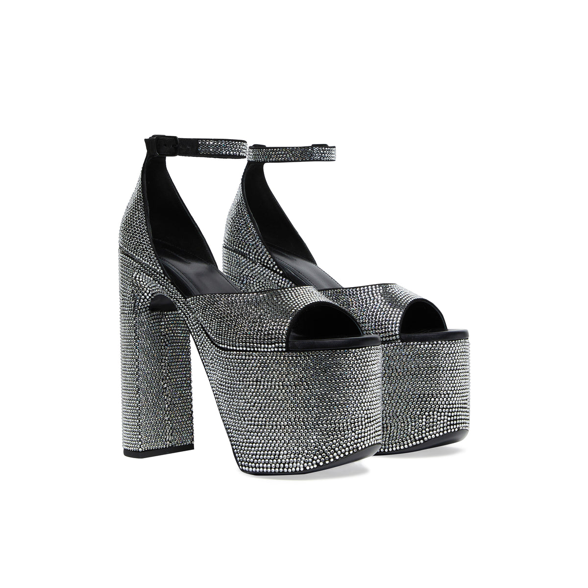 Camden 160 Sandals With Rhinestones - Black & Crystal