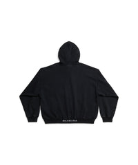 I Love Hoodie - Washed Black & White