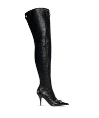 Cagole Over-The-Knee 90 Boots - Black & Aged Nikel