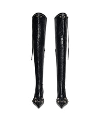 Cagole Over-The-Knee 90 Boots - Black & Aged Nikel