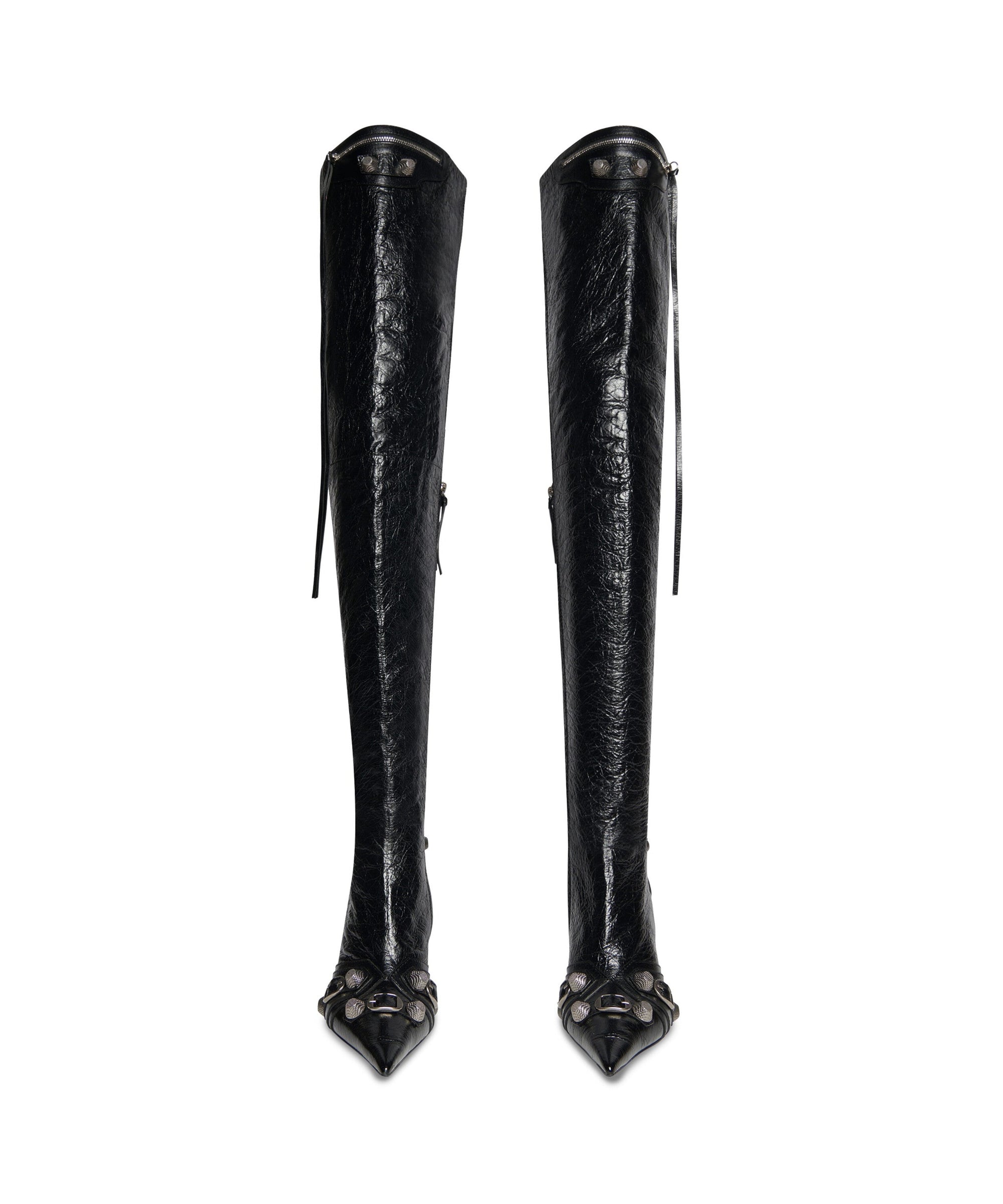 Cagole Over-The-Knee 90 Boots - Black & Aged Nikel