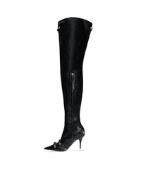 Cagole Over-The-Knee 90 Boots - Black & Aged Nikel