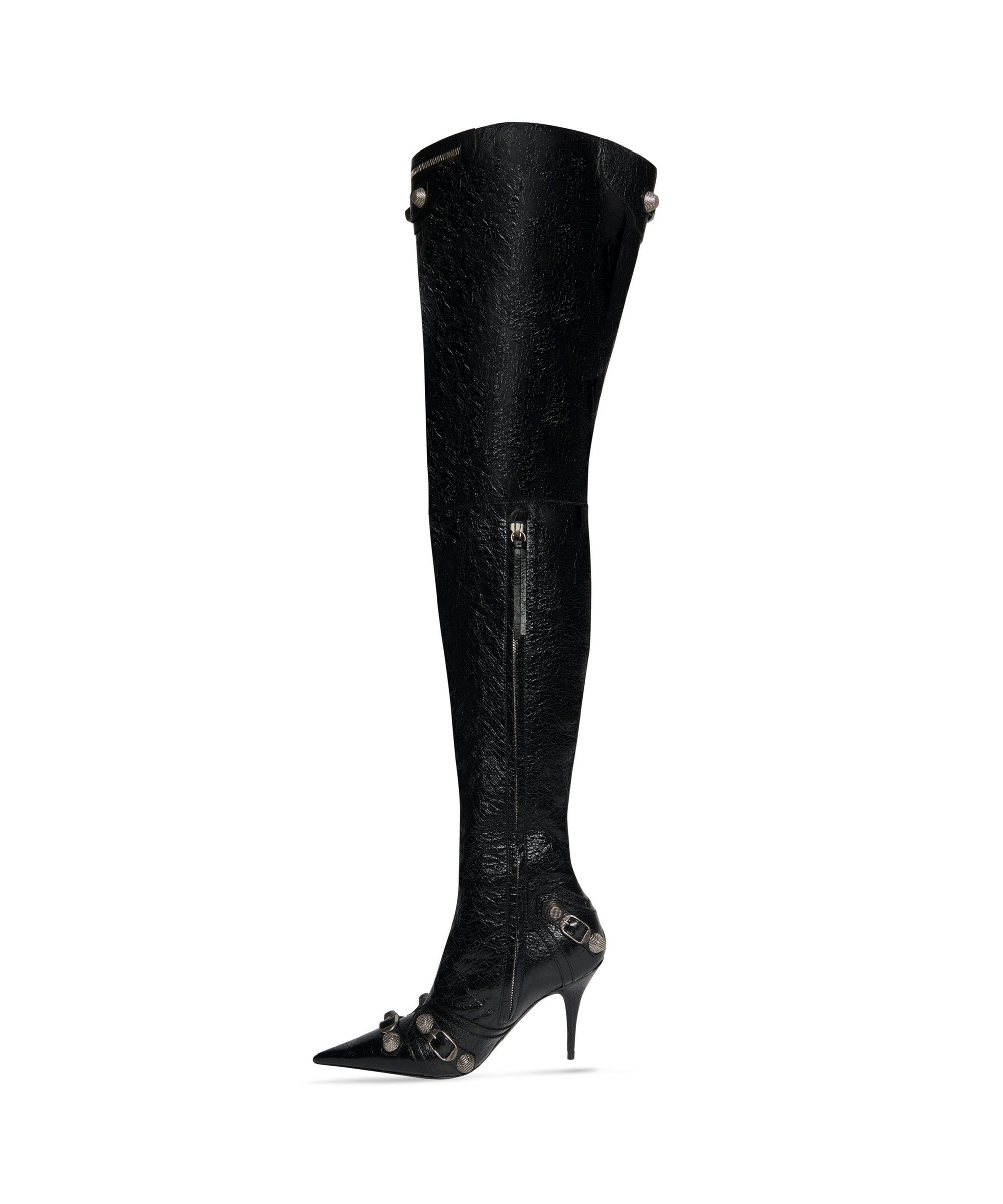Cagole Over-The-Knee 90 Boots - Black & Aged Nikel