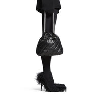 Crush Small Tote Bag Quilted - Black