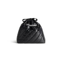 Crush Small Tote Bag Quilted - Black