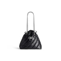 Crush Small Tote Bag Quilted - Black