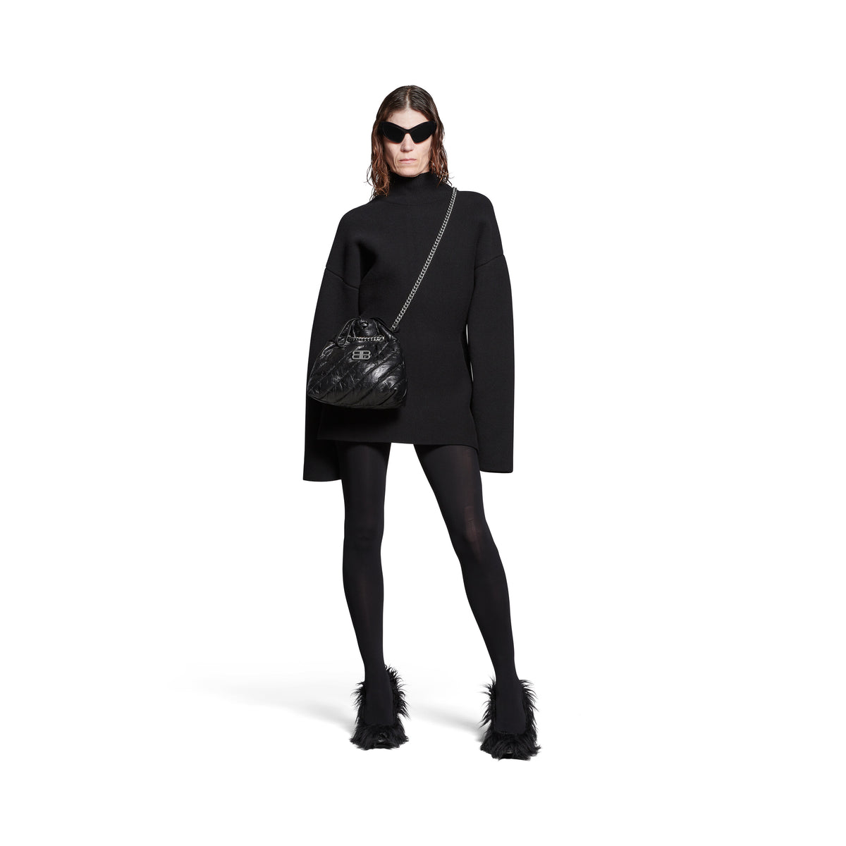 Crush Small Tote Bag Quilted - Black