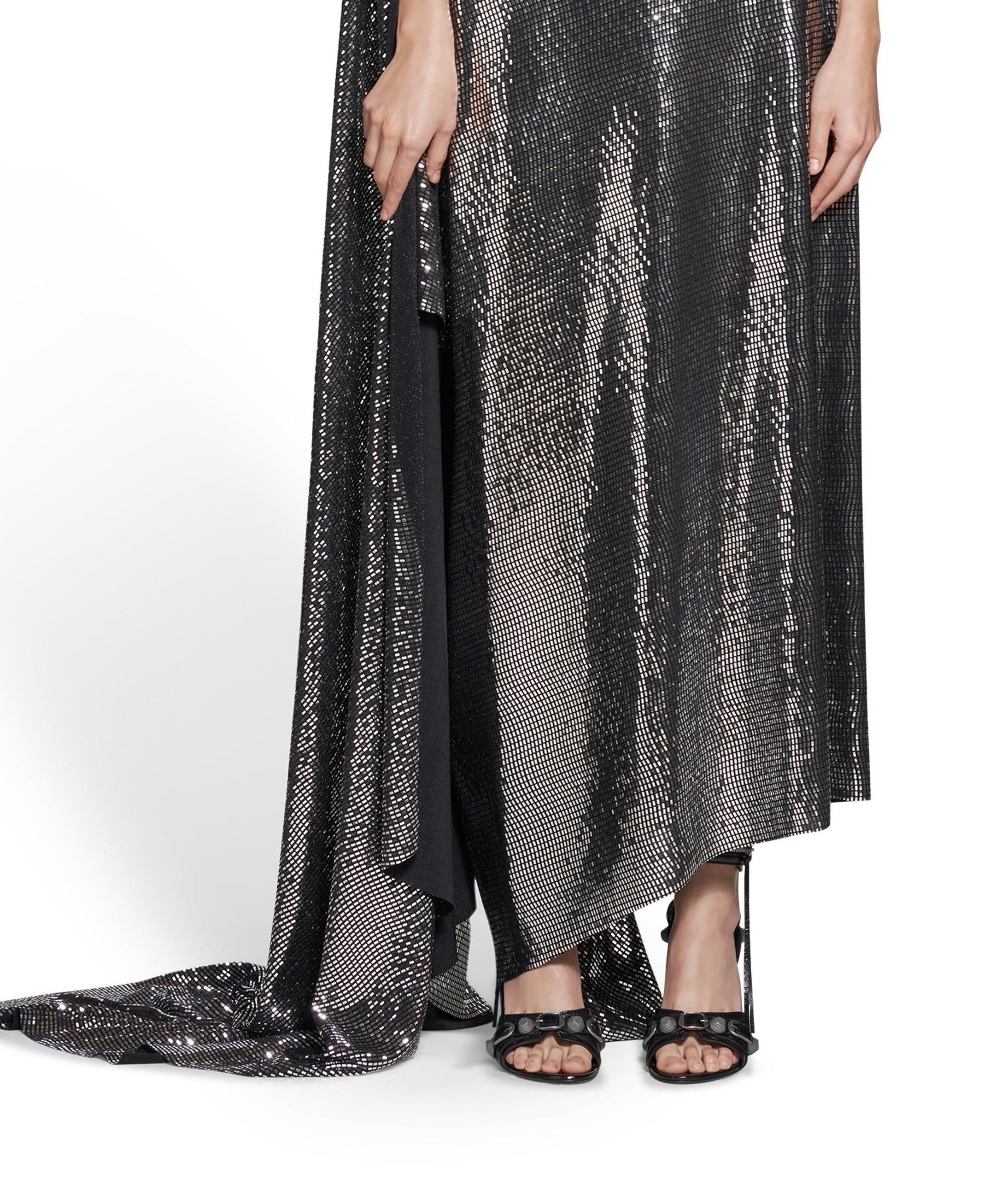 Cagole 110 Sandals - Black & Silver