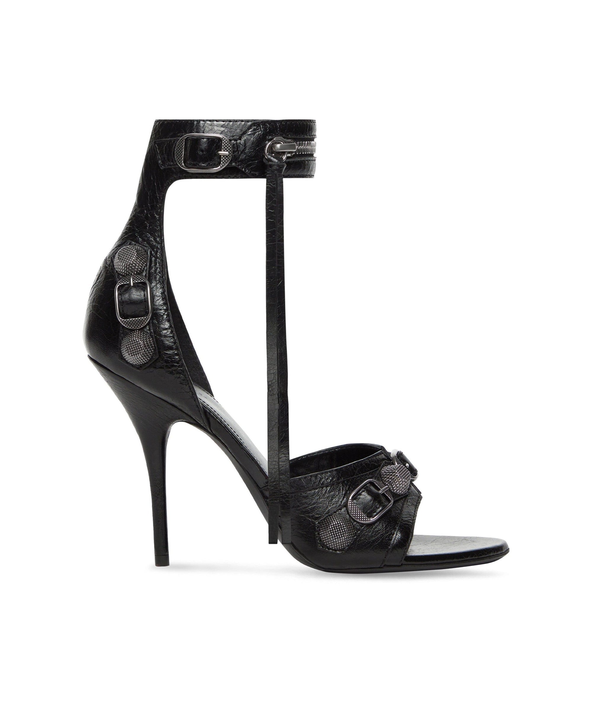 Cagole 110 Sandals - Black & Silver