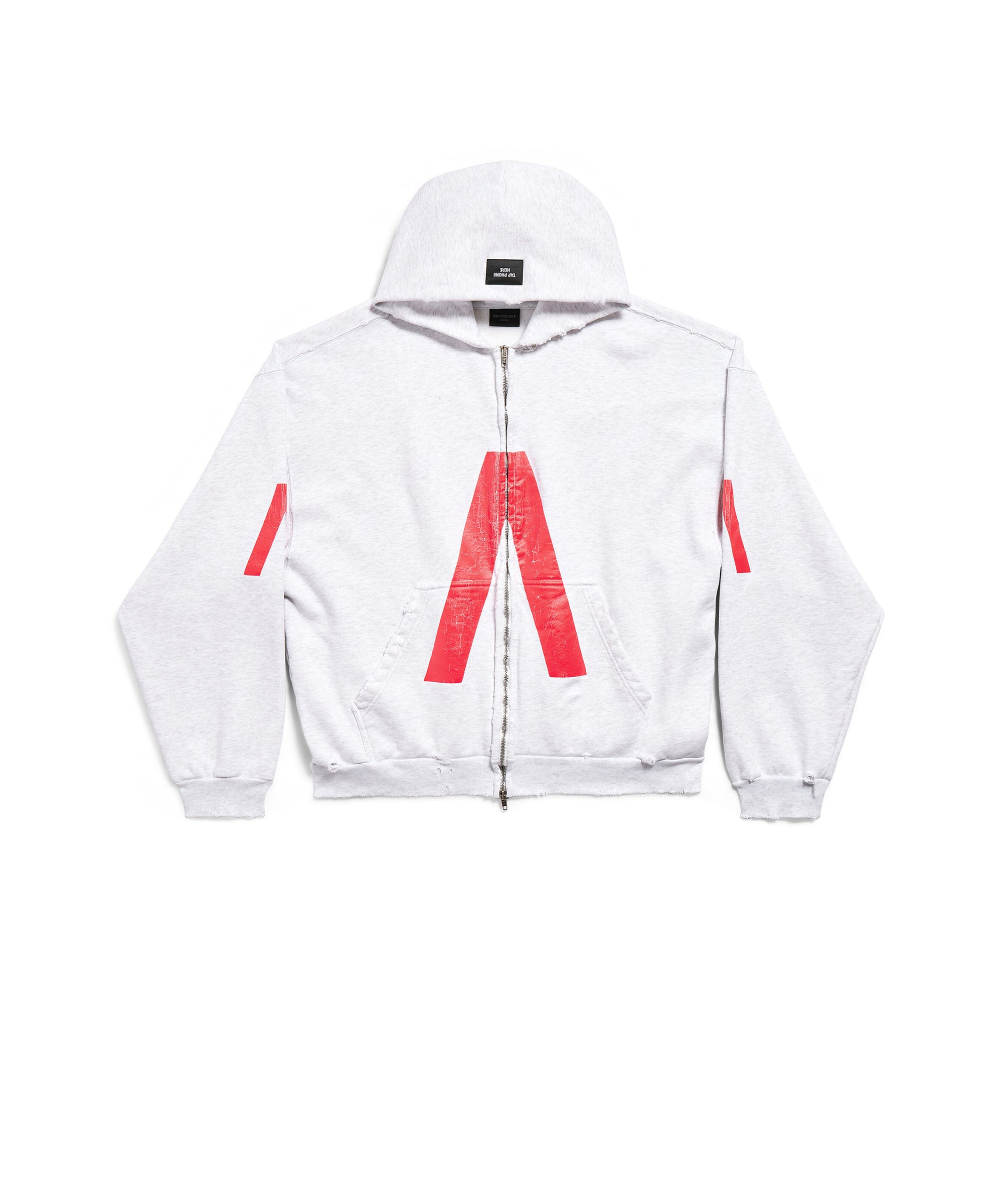 Balenciaga Music x Archives Series Connected Zip-Up Hoodie - Grey & Red