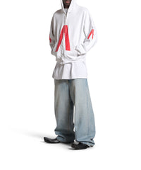 Balenciaga Music x Archives Series Connected Zip-Up Hoodie - Grey & Red