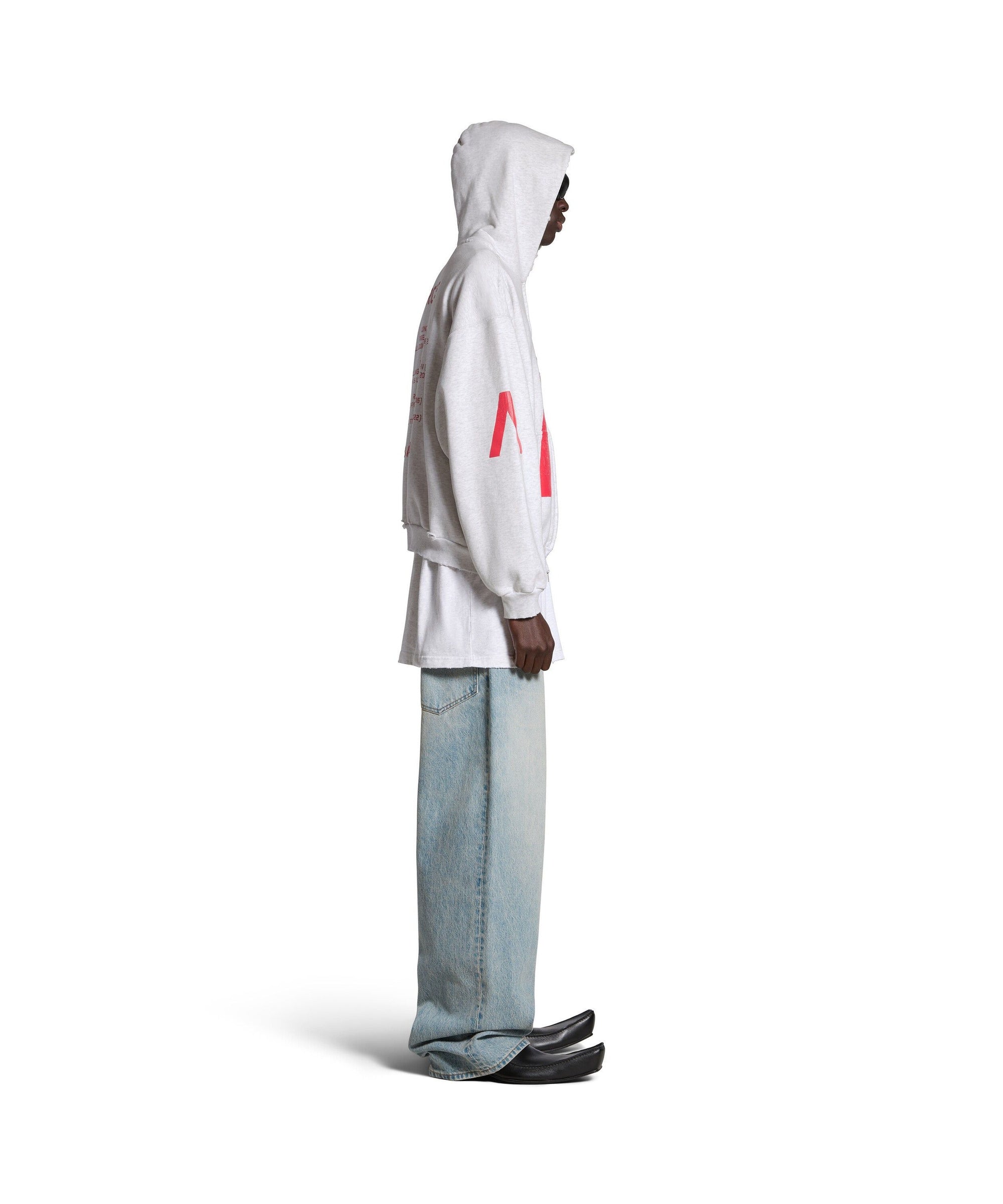Balenciaga Music x Archives Series Connected Zip-Up Hoodie - Grey & Red