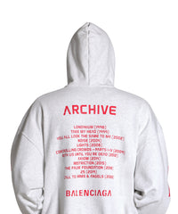 Balenciaga Music x Archives Series Connected Zip-Up Hoodie - Grey & Red