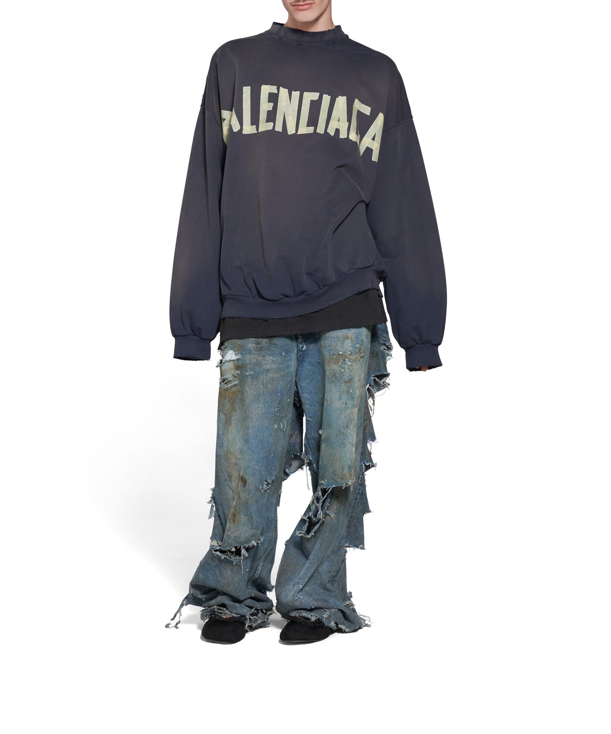 Tape Type Sweatshirt Oversized - Marine Blue