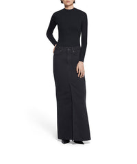 Maxi Skirt - Peach Pitch Black