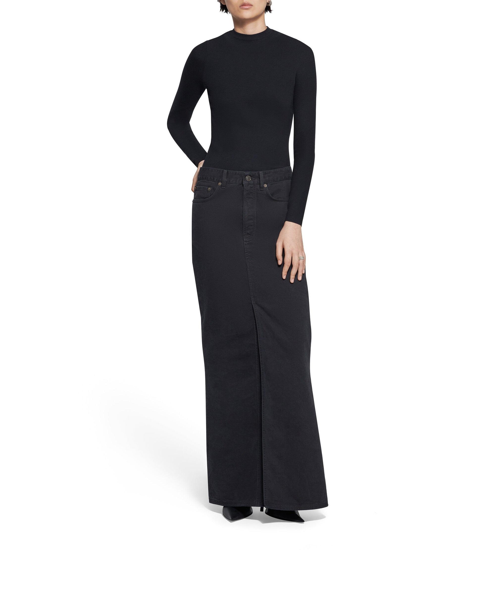 Maxi Skirt - Peach Pitch Black