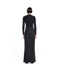 Maxi Skirt - Peach Pitch Black