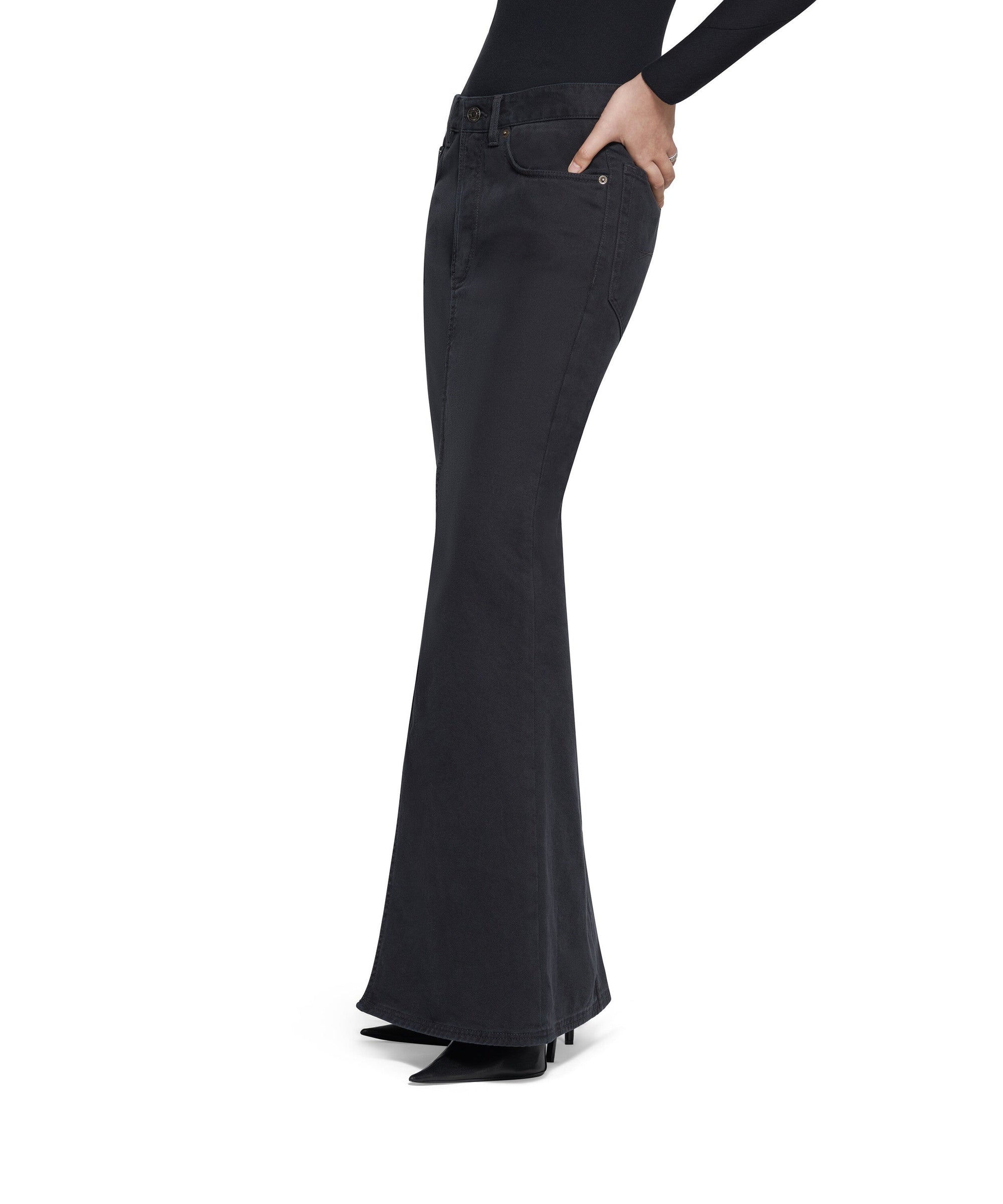 Maxi Skirt - Peach Pitch Black