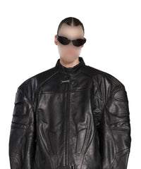 Oversized Biker Jacket - Black