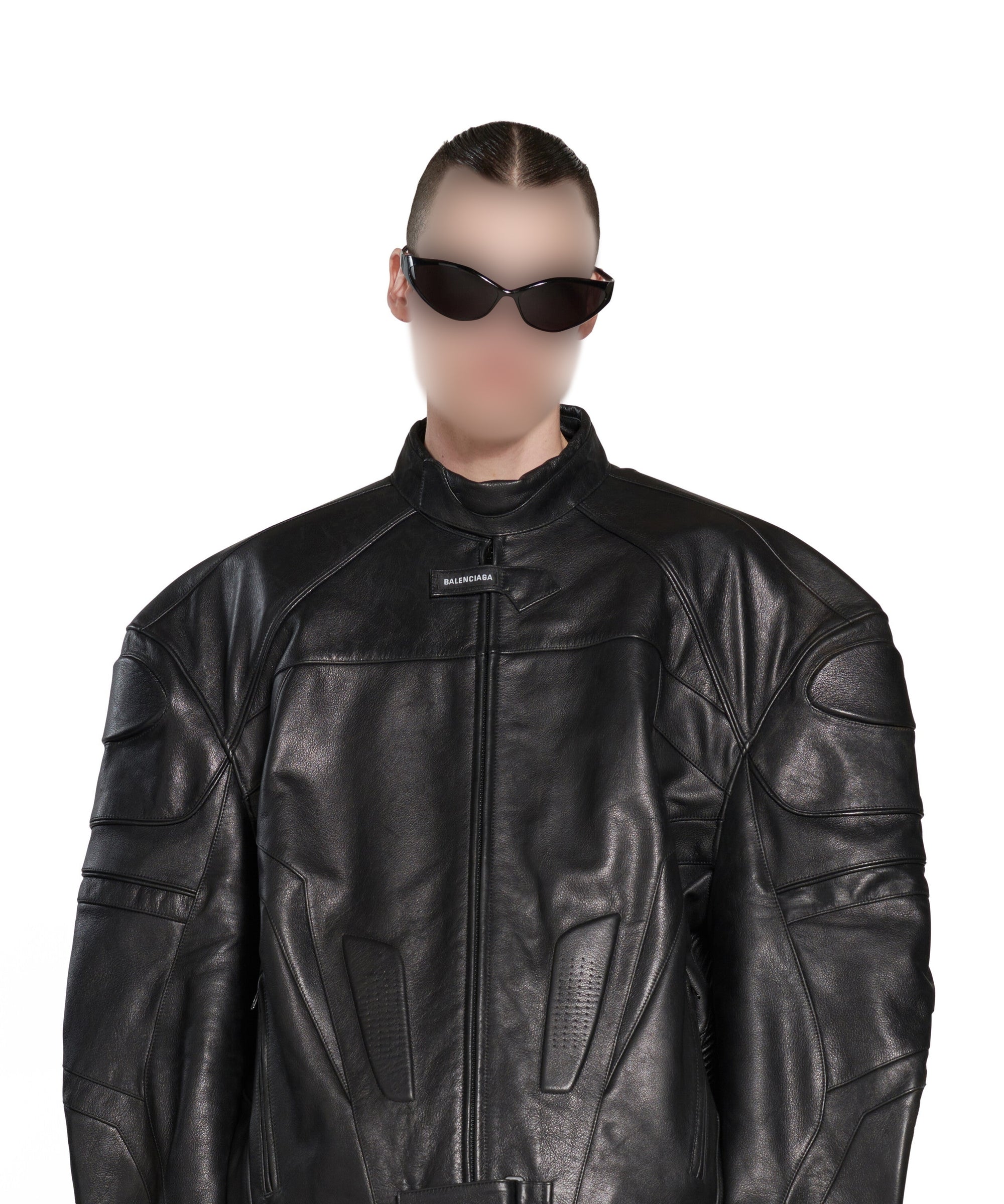 Oversized Biker Jacket - Black