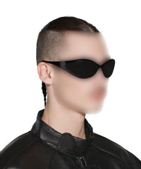 90s Oval Sunglasses - Black