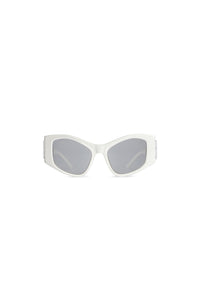 Dynasty XL D-Frame white & silver Sunglasses - White & Silver