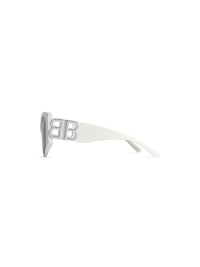 Dynasty XL D-Frame white & silver Sunglasses - White & Silver