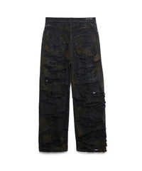Super Destroyed Baggy Pants - Flat Black