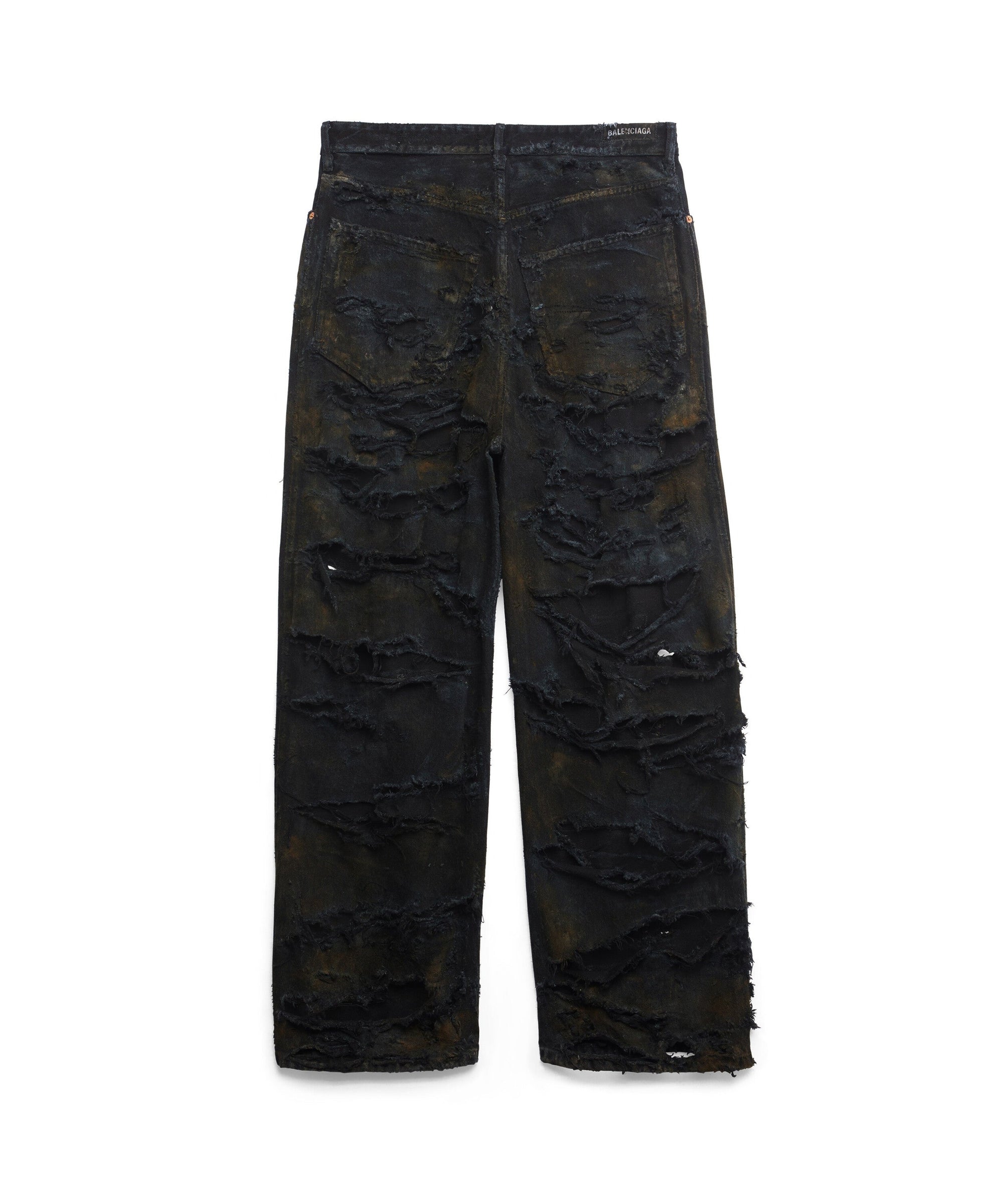 Super Destroyed Baggy Pants - Flat Black