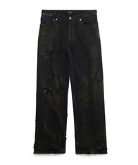 Super Destroyed Baggy Pants - Flat Black