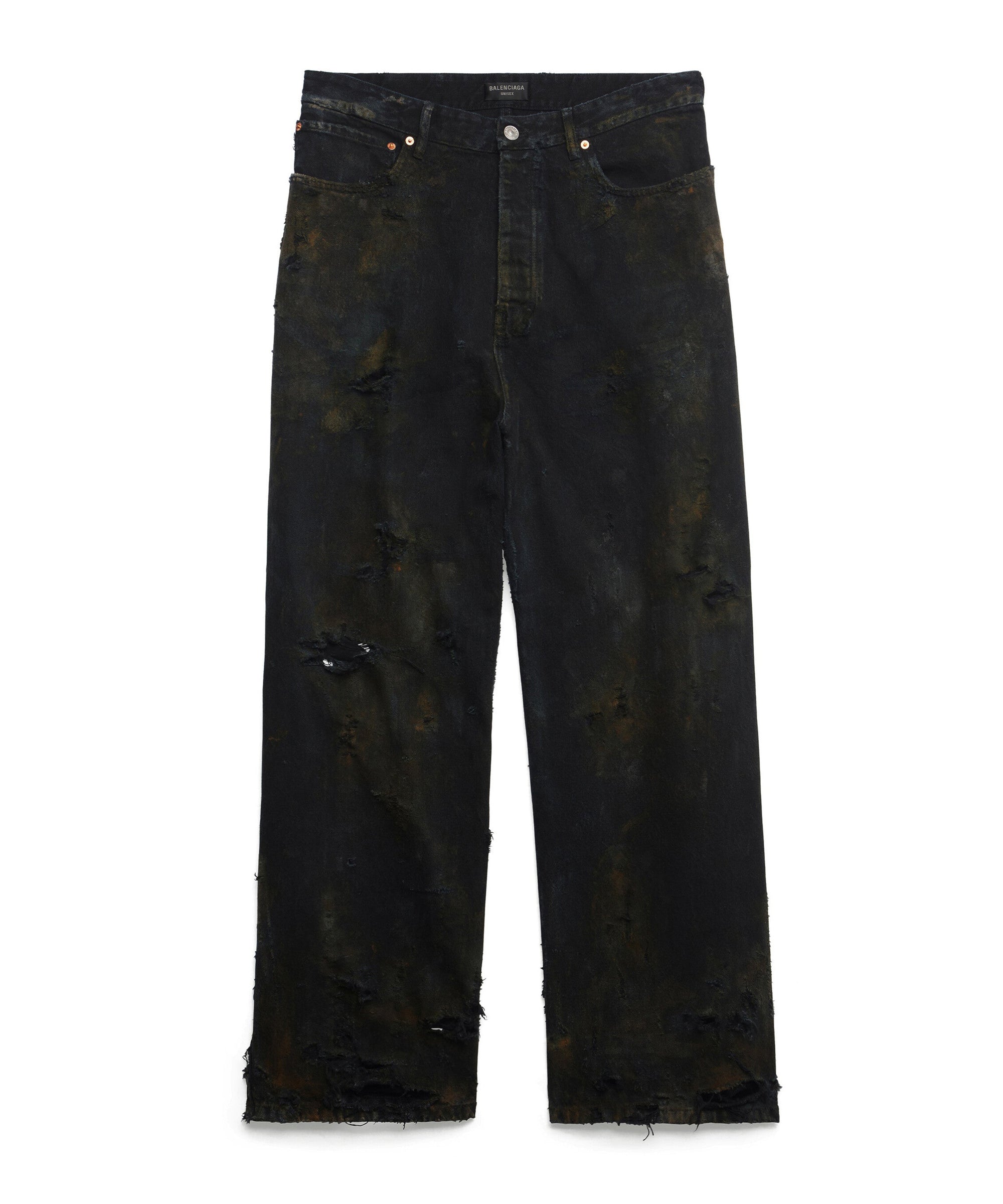 Super Destroyed Baggy Pants - Flat Black