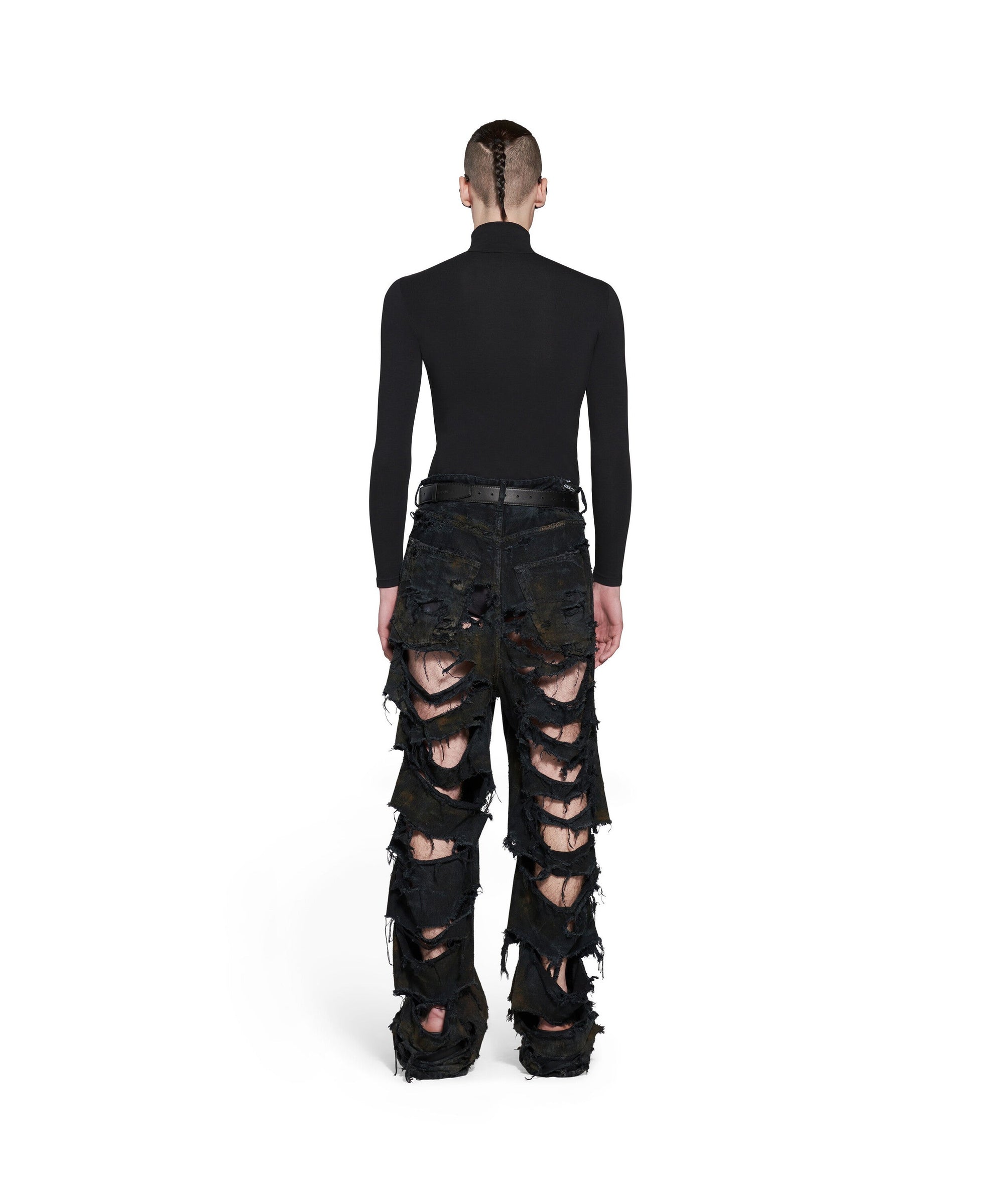 Super Destroyed Baggy Pants - Flat Black
