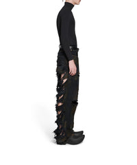 Super Destroyed Baggy Pants - Flat Black