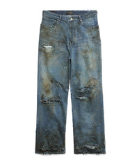 Super Destroyed Baggy Pants - Pale Blue