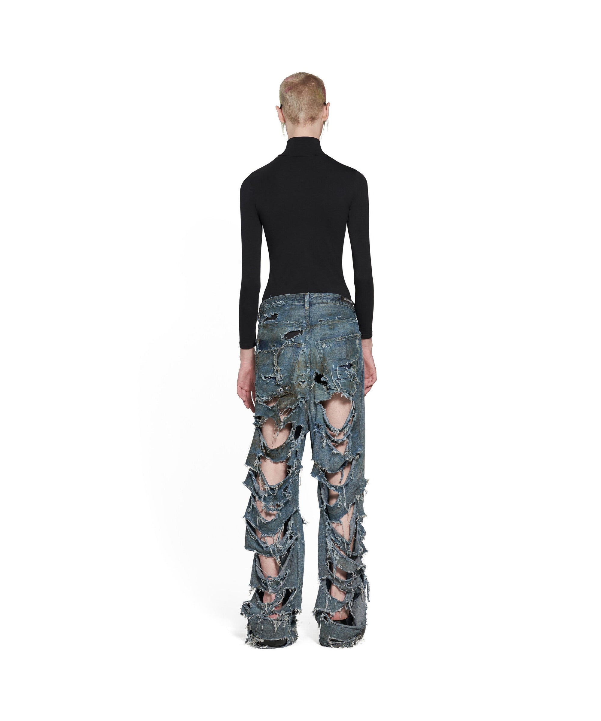 Super Destroyed Baggy Pants - Pale Blue
