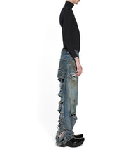 Super Destroyed Baggy Pants - Pale Blue